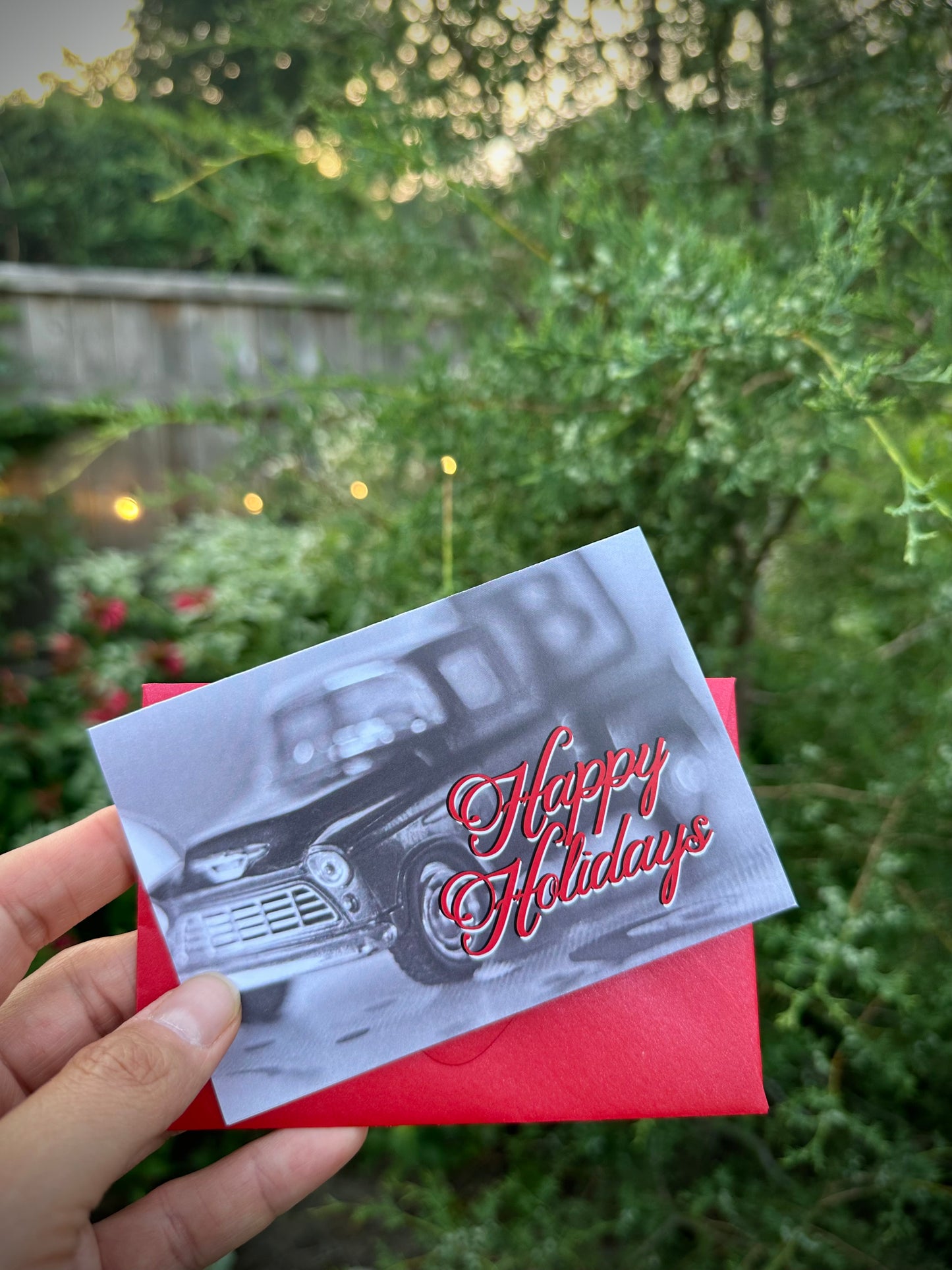 Happy Holidays Vintage Black & White Piccolina Christmas Card