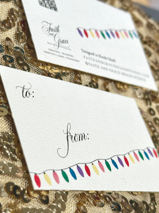 Holiday Lights Gift Tag - Set of 10