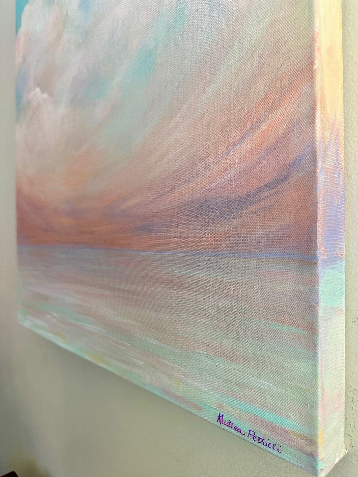 Narragansett Town Beach at Dusk, Narragansett, RI 20x24, Original Acrylic Painting