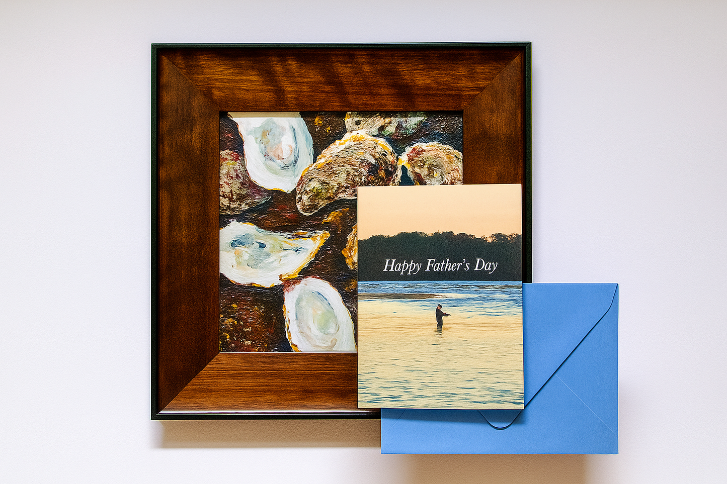 Fishing on Narrow River Father's Day Greeting Card with Blue Envelope