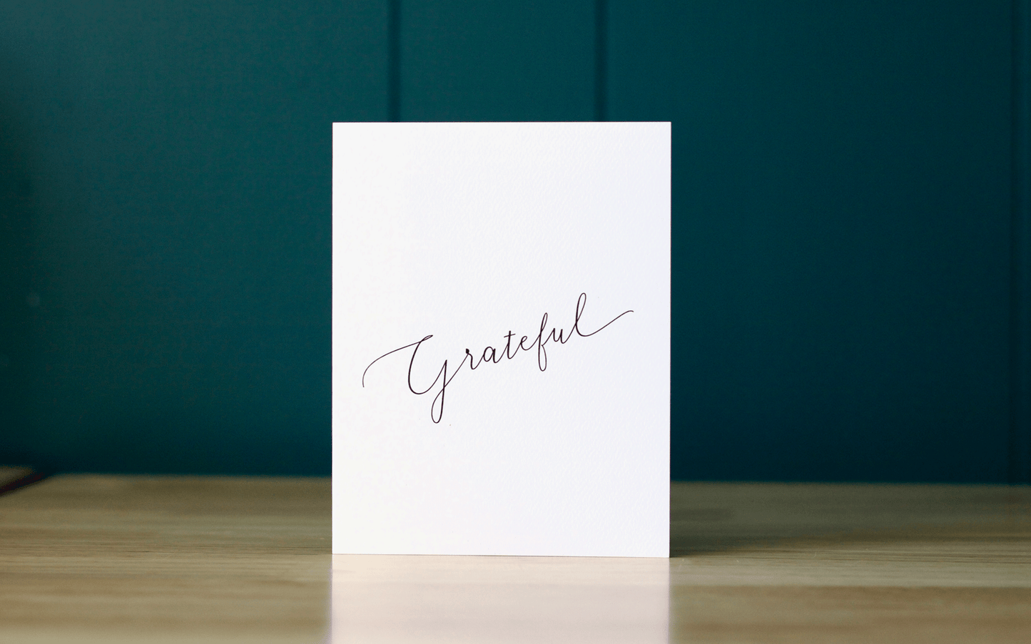 Simply Grateful in Script Greeting Card