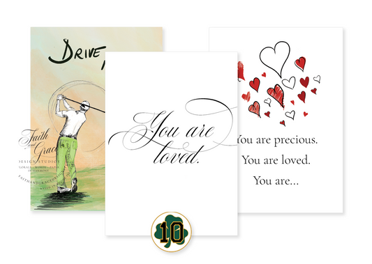 Drive it Home Greeting Card Set of 3 Featuring Golfer 