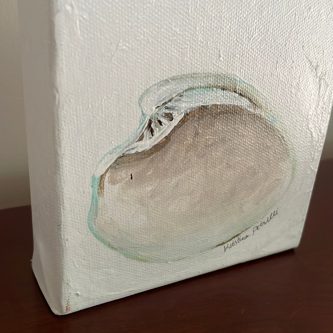 Quiet Quahog, 5x5 Acrylic Painting