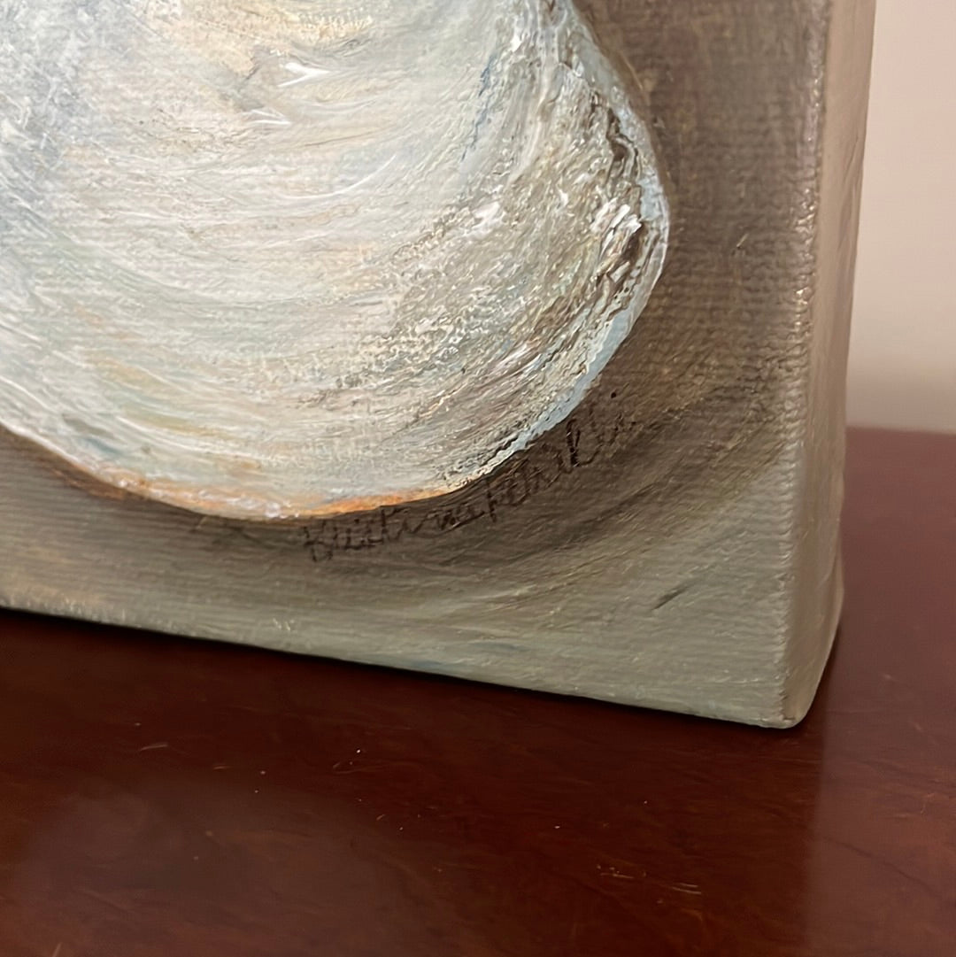 Quahog in the Sand, 5x5 Acrylic Painting