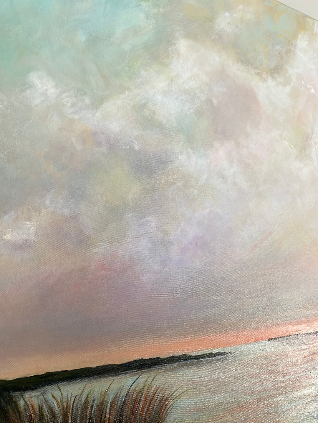 Sunset Over the Peaceful Cove, 20x24 Acrylic Painting
