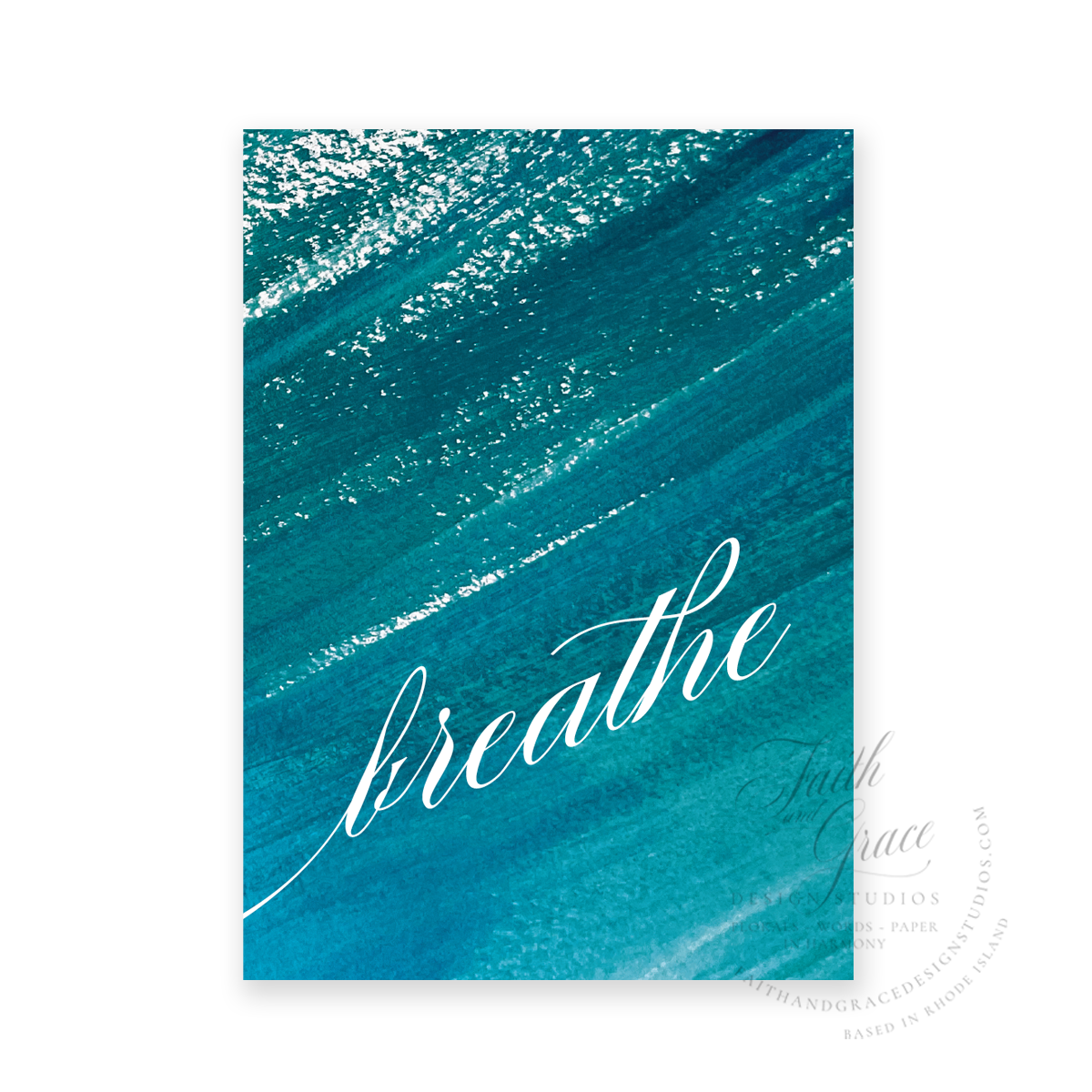 Breathe in Teal Greeting Card