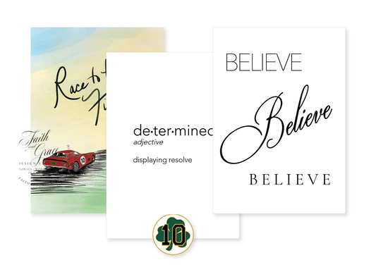 Race to the Finish Greeting Card Set of 3 | AJ Encouragement Collection