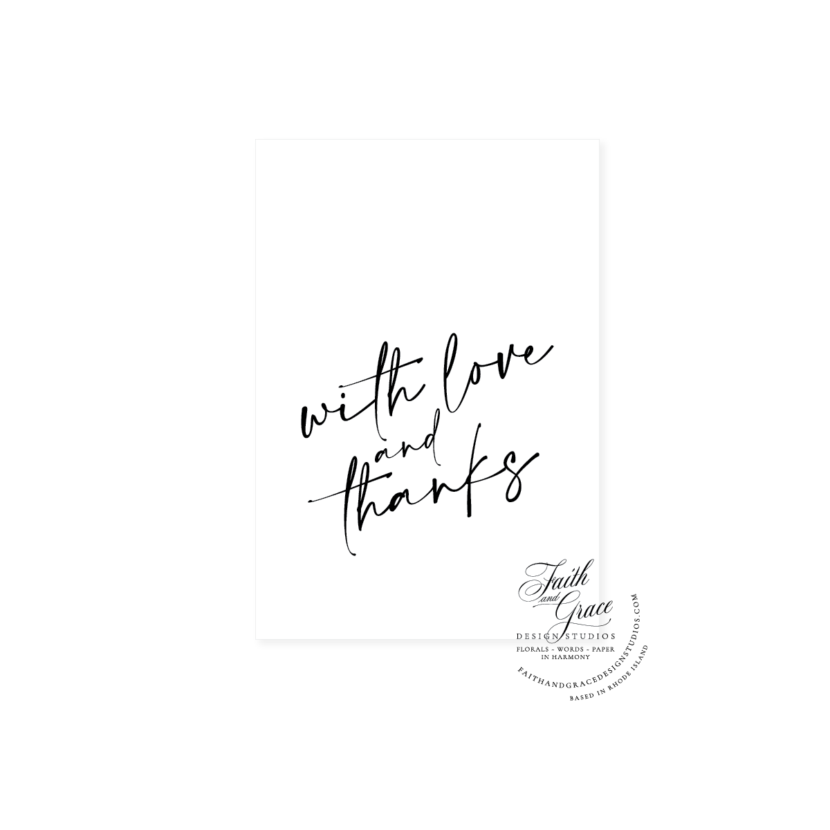 Black and White With Love and Thanks Note Cards on Felt Paper accompanied by euro flap enveloeps