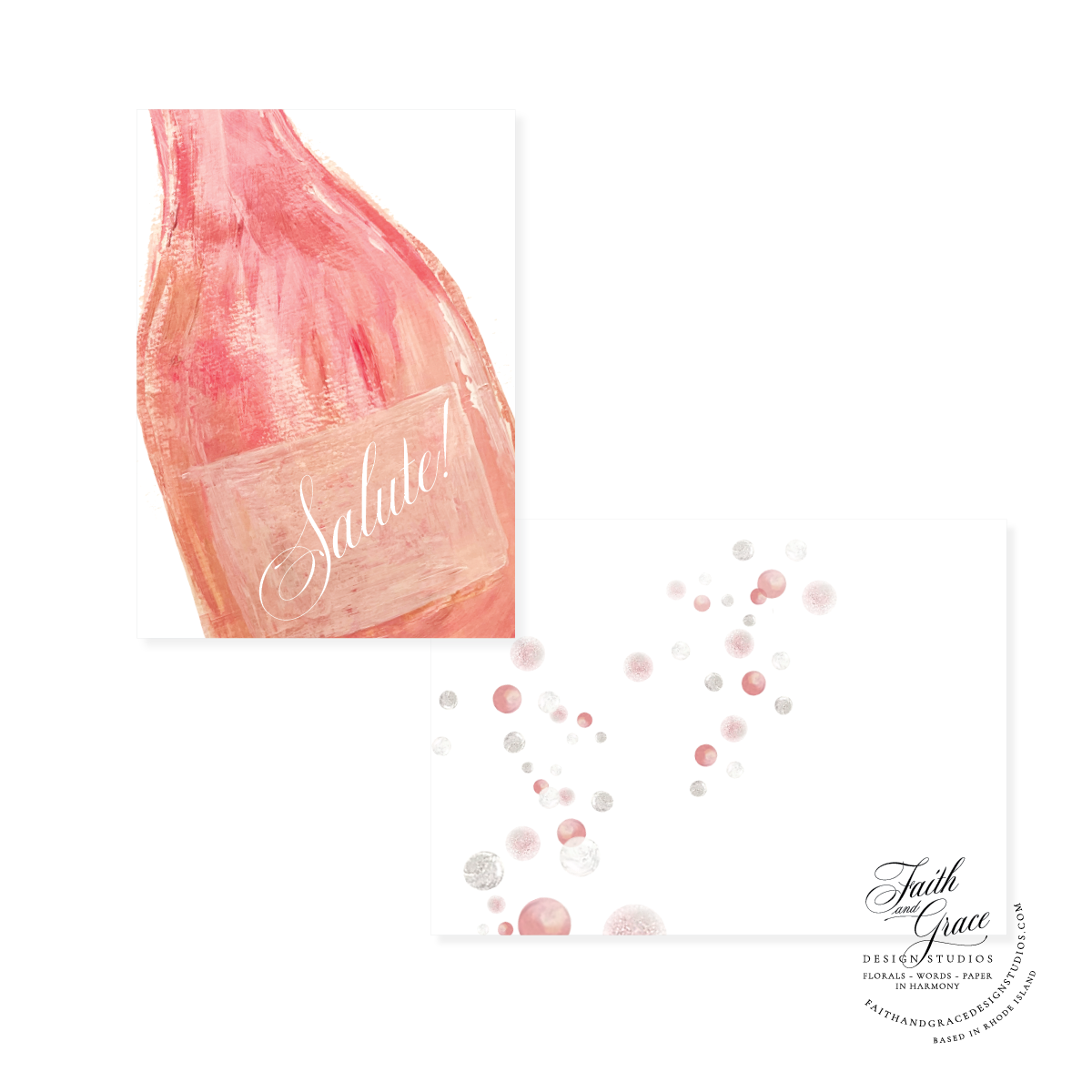 Champagne Salute in White Script