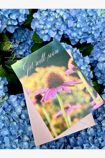 Echinacea Get Well Soon Greeting Card