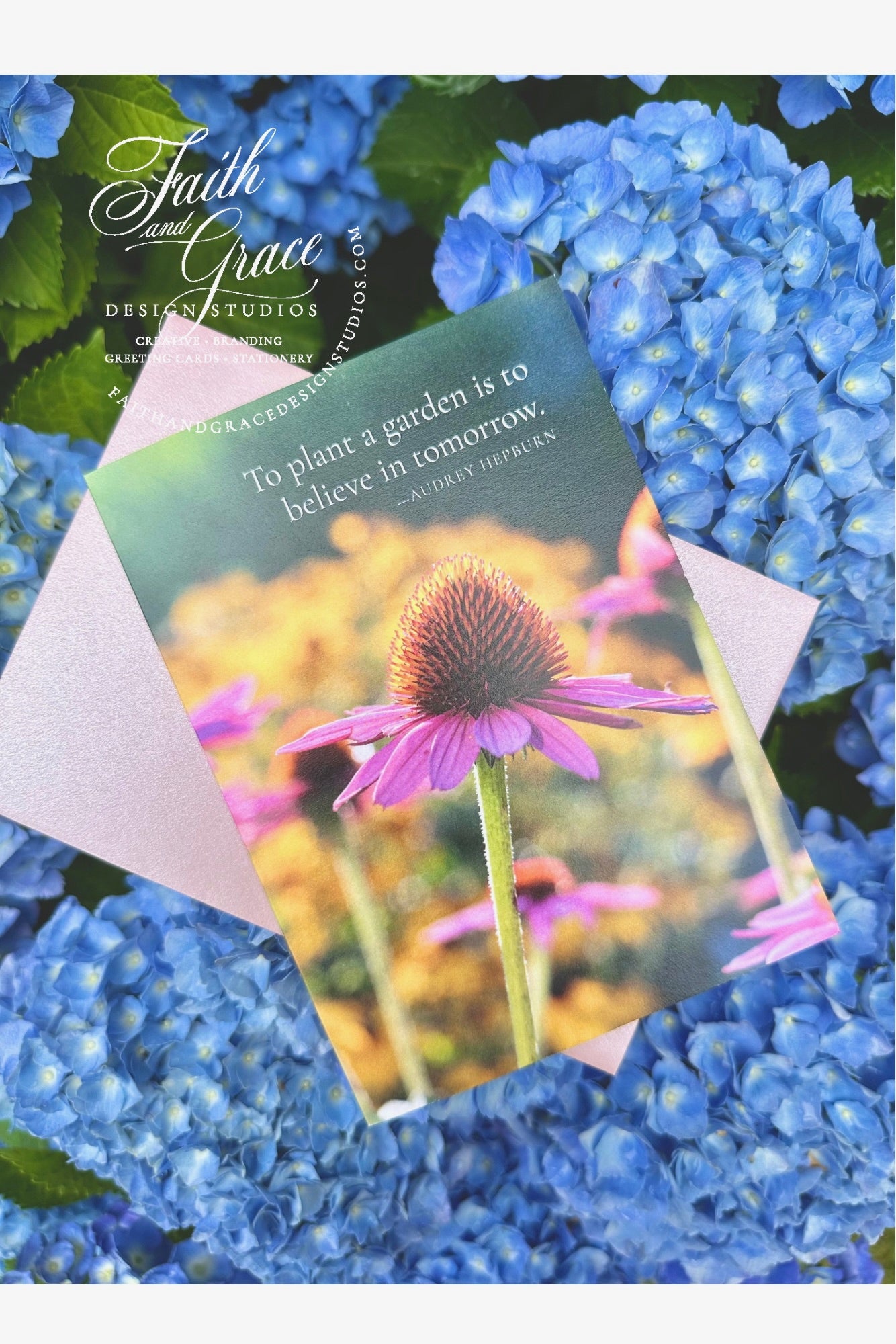 Plant a Garden, Believe in Tomorrow Premium Encouragement Greeting Card | Blank Inside