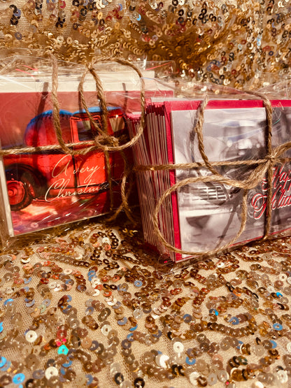 Happy Holidays Vintage Black & White Piccolina Christmas Card