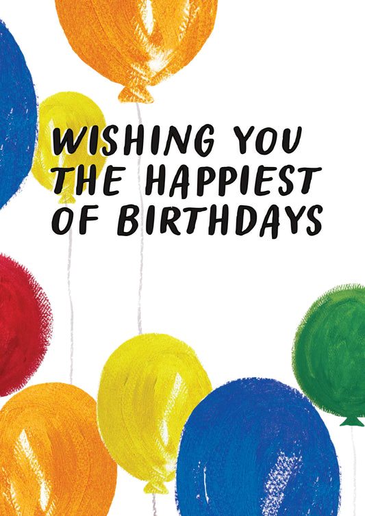 Happiest of Birthdays Balloon Bouquet Birthday Card