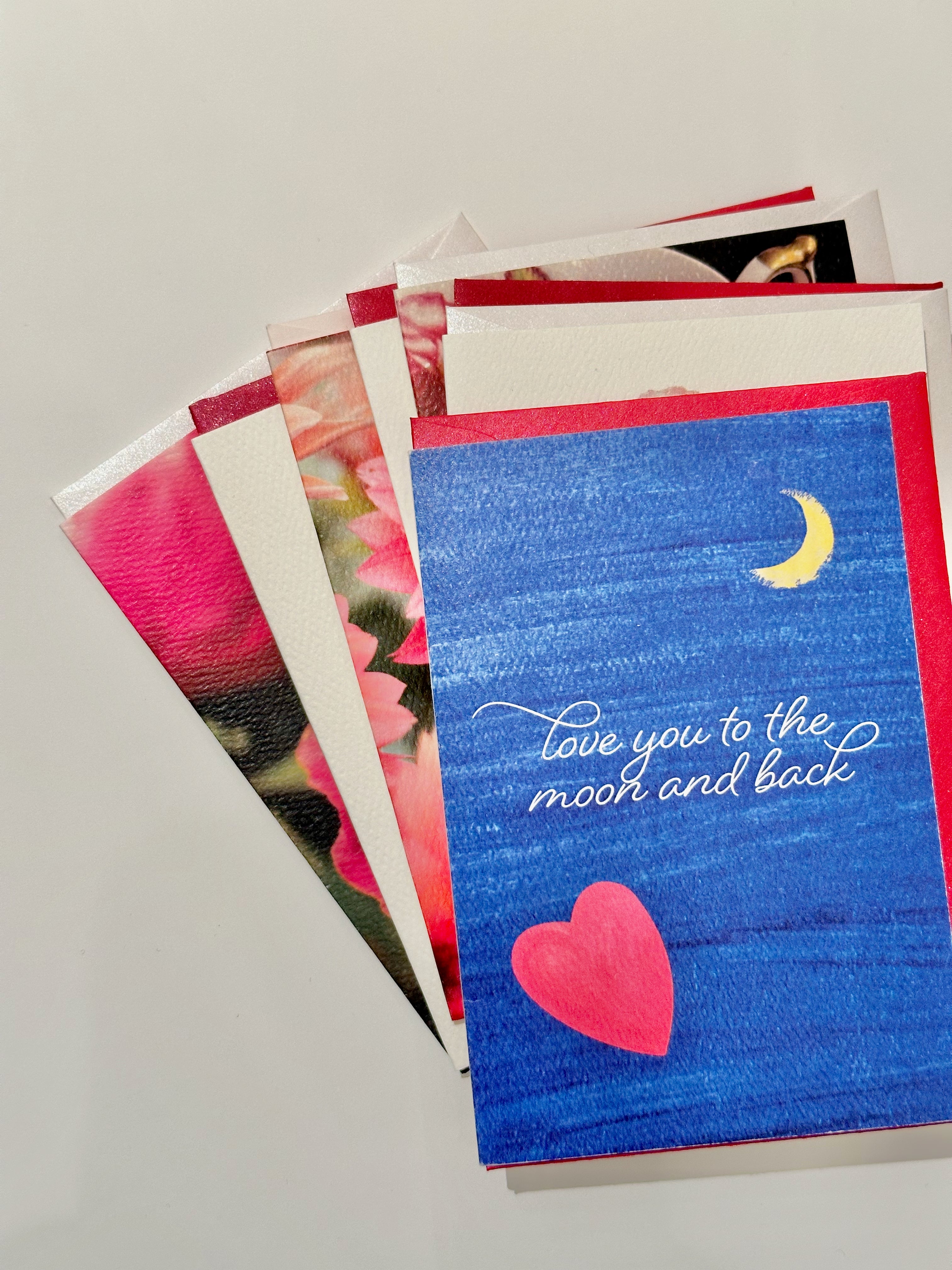 love you to the moon and back valentines card