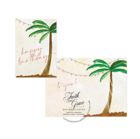 Happy Birthday Palm Tree Birthday Card
