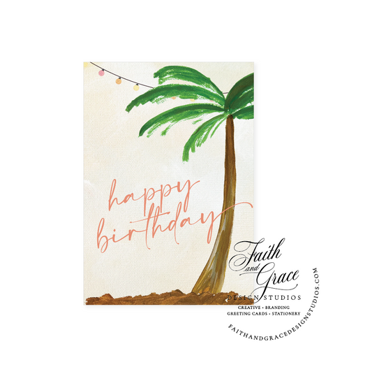 Happy Birthday Palm Tree Birthday Card