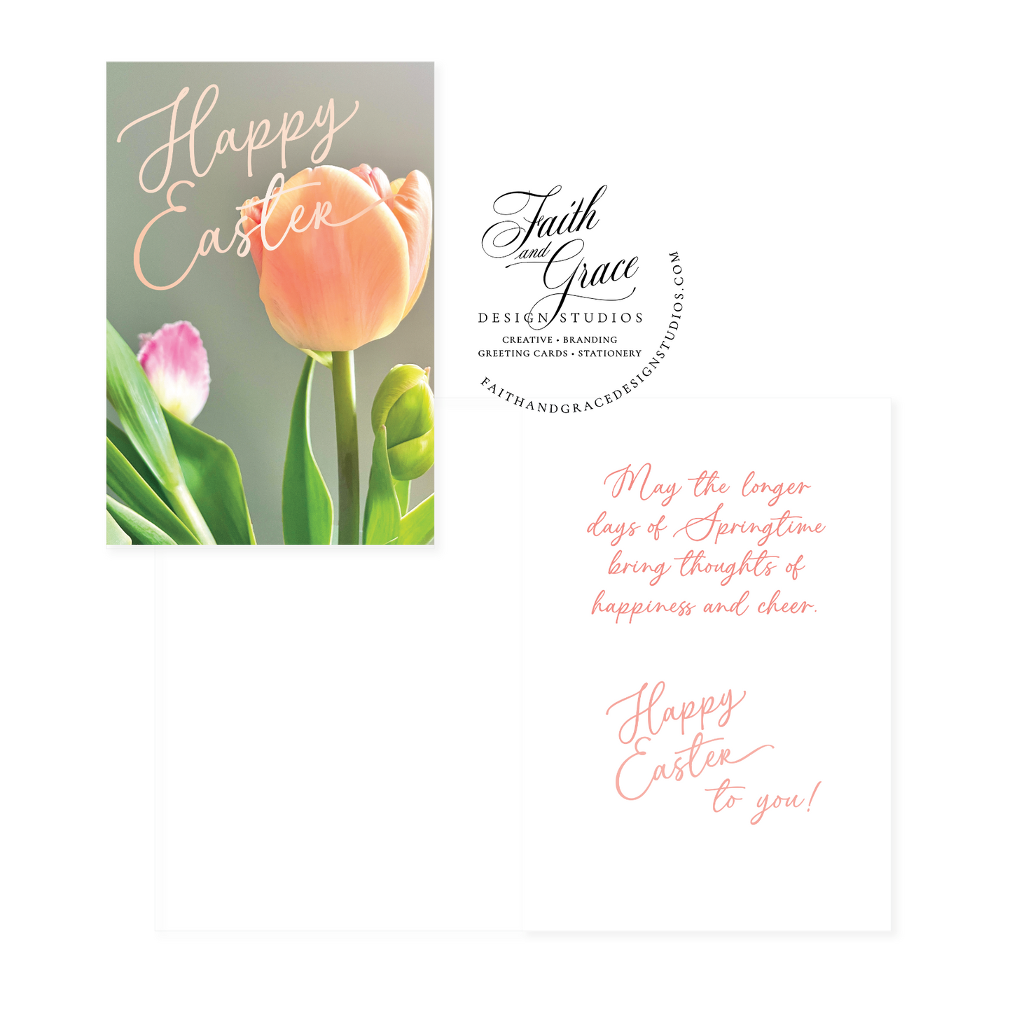 Happy Easter Tulips Easter Card