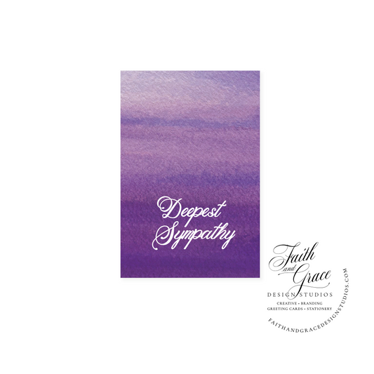 Notecard Set of 10: Deepest Sympathy Purple Greeting Card