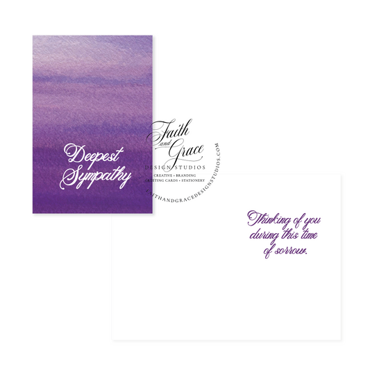 Notecard Set of 10: Deepest Sympathy Purple Greeting Card