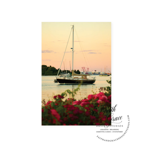 Sailboat in the Summer A1 Blank Notecard