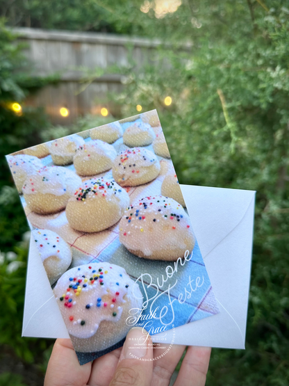 Buone Feste Nonna's Egg Biscuits Italian Christmas Card