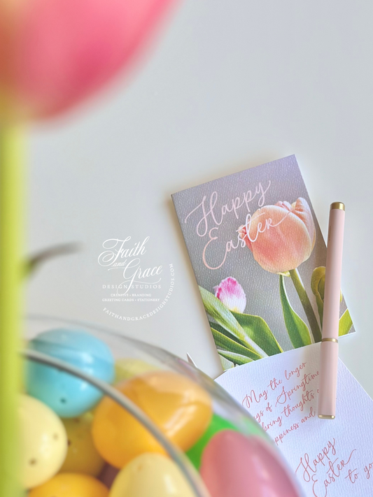 Notecard Set of 10: Happy Easter Tulips