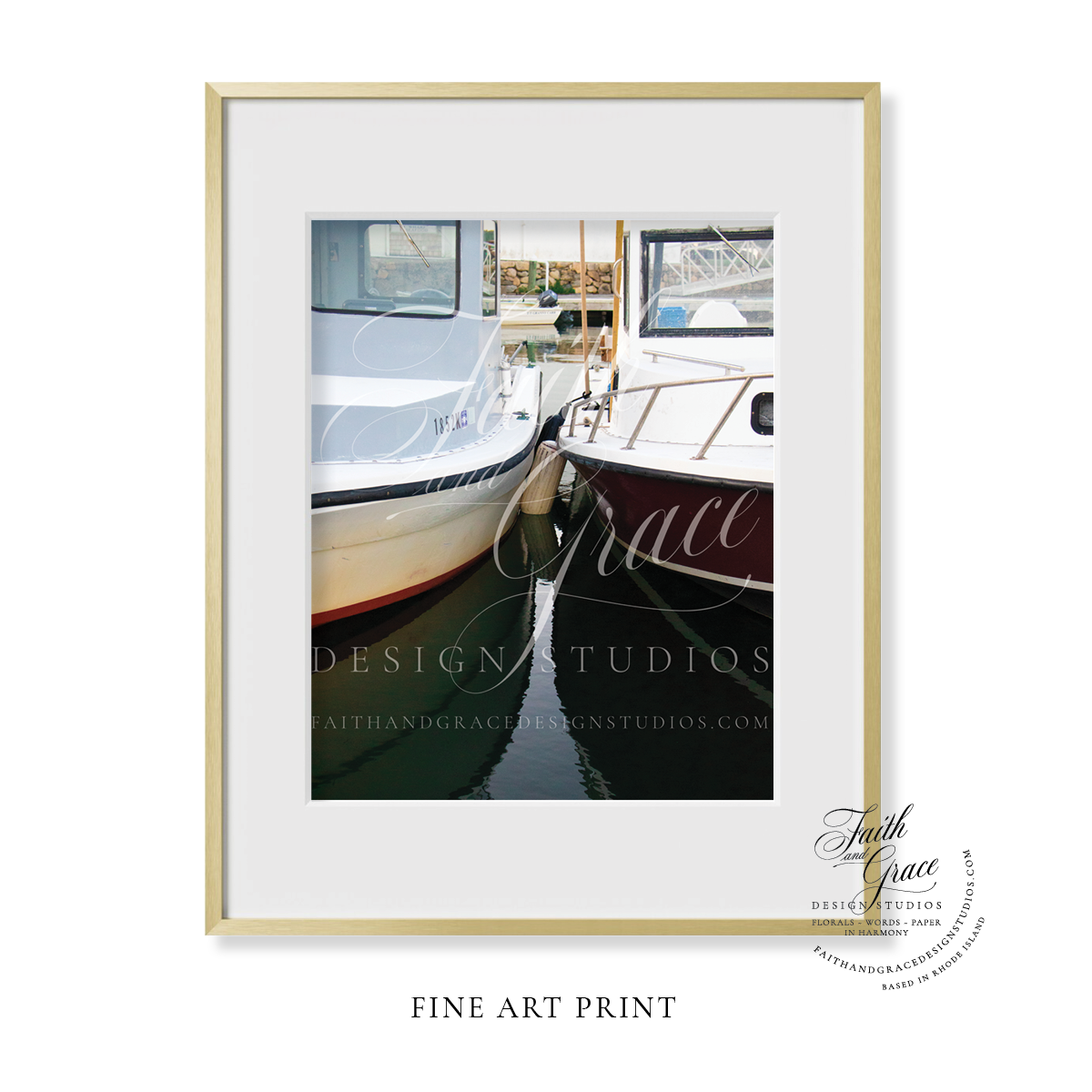 Fine Art Print: Boats at Gardner's Wharf Wickford Fine Art Coastal Print