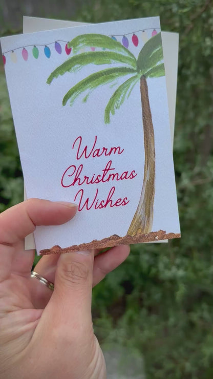 Warm Christmas Wishes Palm Tree Christmas Card