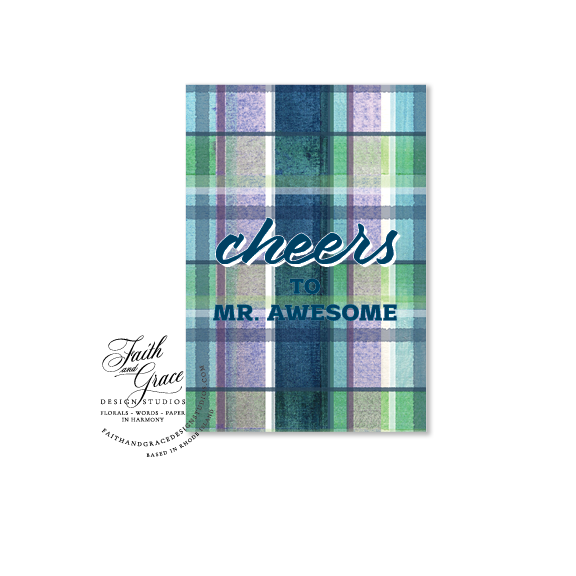Blue Plaid Greeting Card