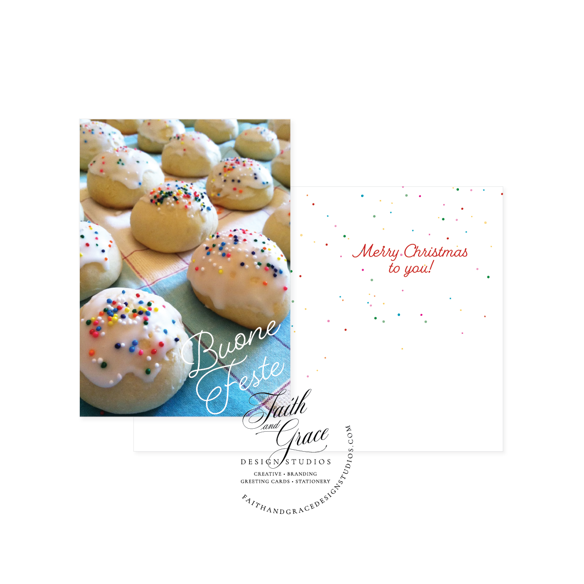 Buone Feste Nonna's Egg Biscuits Italian Christmas Card