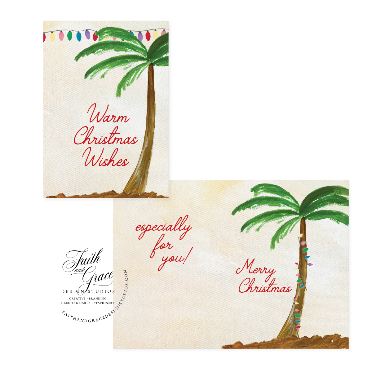 Warm Christmas Wishes Palm Tree Christmas Card