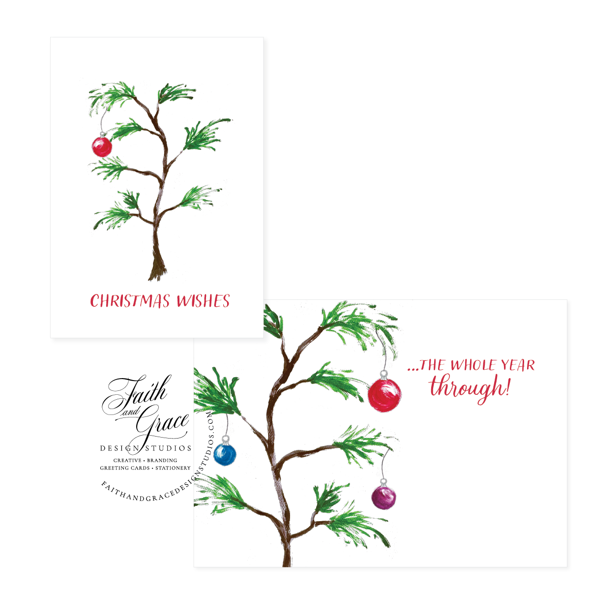 Christmas Wishes Pine Tree Christmas Card