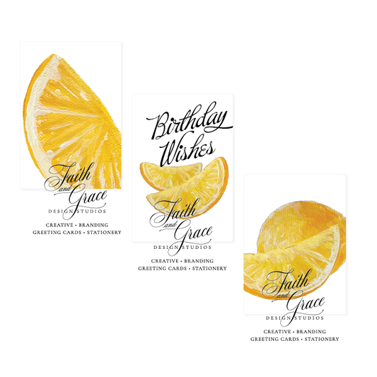 Painted lemons trio notecard set 