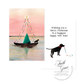 Sailboat with Black Labrador Retrievers and Festive Christmas Lights Christmas Card