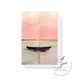 Set of 10: Peaceful Cove at Dusk with a Sailboat Dressed in White Lights | Blank Inside