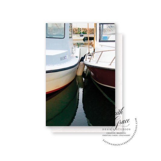 Boats at Gardner's Wharf Wickford Blank Notecard