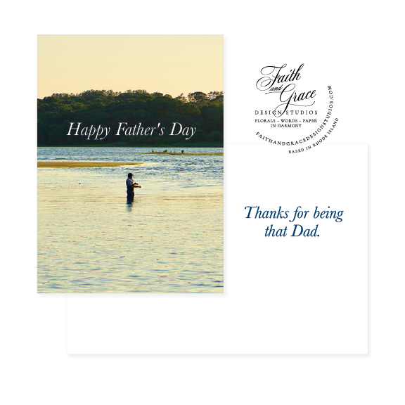 Fishing on Narrow River Father's Day Greeting Card