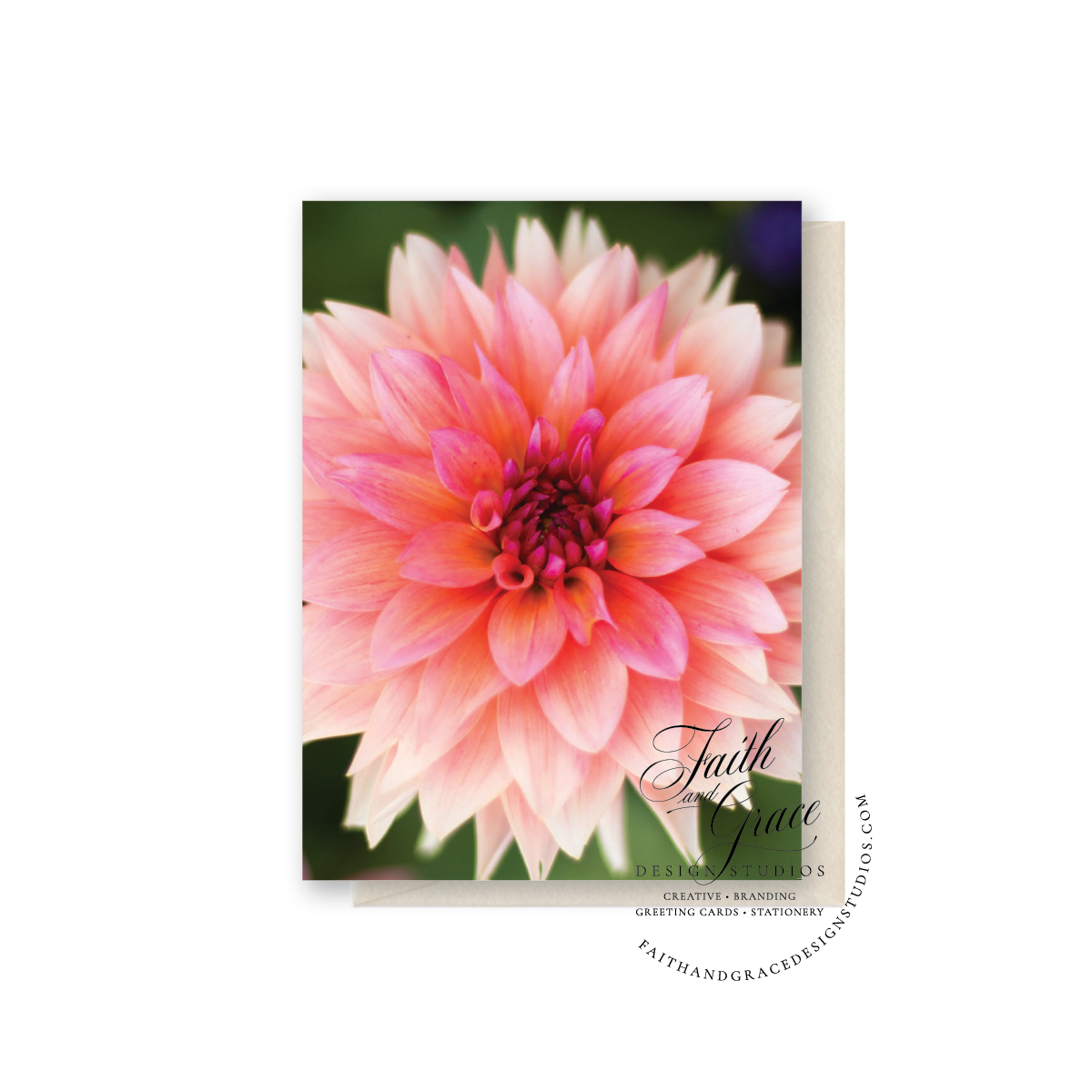 Mothers Day Pink Dahlia Card