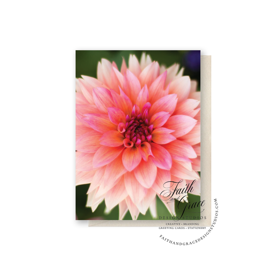 Mothers Day Pink Dahlia Card