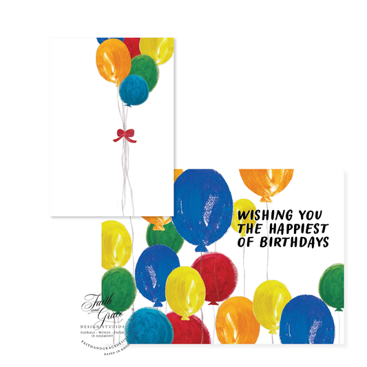 Happiest of Birthdays Balloon Bouquet Birthday Card