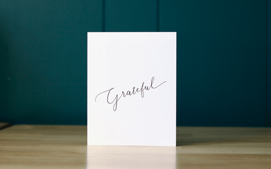 Simply Grateful in Script Greeting Card