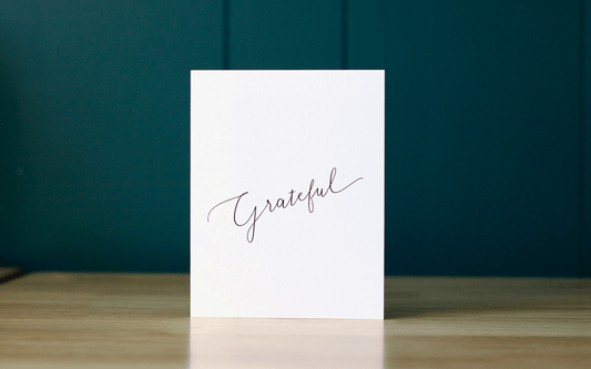 Simply Grateful in Script Greeting Card