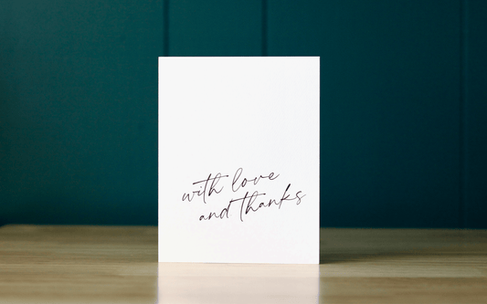 Love and Thanks in Black and White Greeting Card