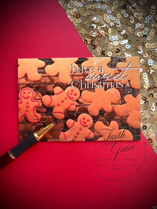 Sweet Christmas Gingerbread Men Cookies Piccolina Christmas Card