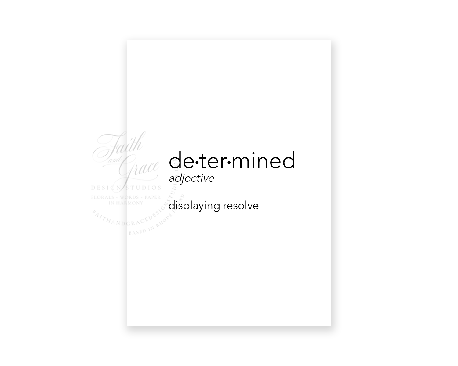Determined definition greeting card