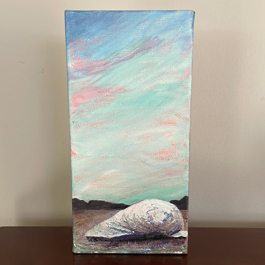 The Day After; Narrow River at Dusk, 6x12 Acrylic Painting by Kristina Petrilli