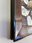 Quonnie Siren Oysters, 8x8 Acrylic Painting Framed in Dark Walnut