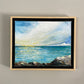 Coastline Shine, 8x10 Acrylic Painting in Floating Natural Oak Frame by Kristina Petrilli