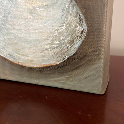 Quahog in the Sand, 5x5 Acrylic Painting