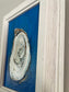 Oyster #2, 5x7 Acrylic Painting Framed in Rustic White Wood